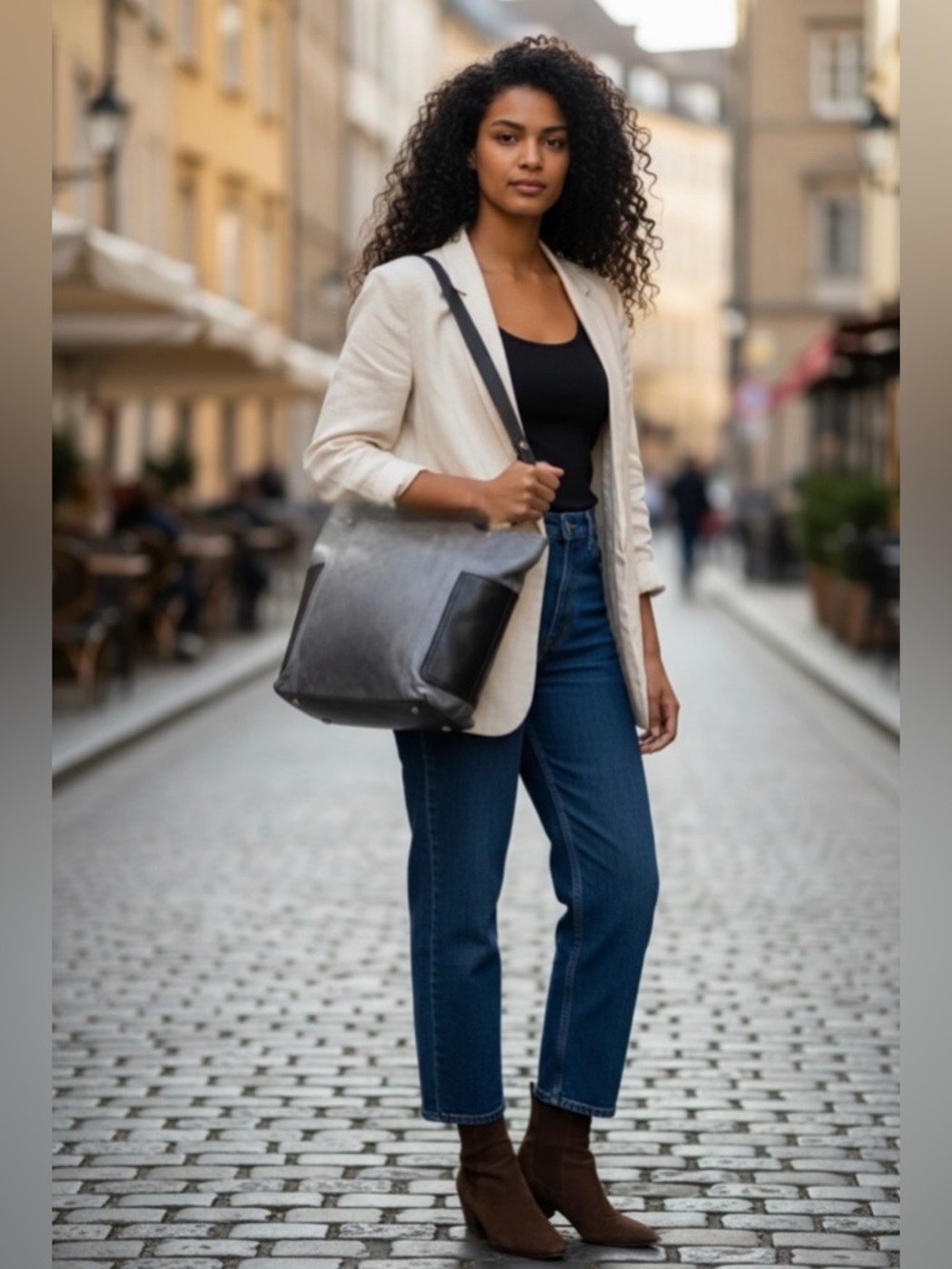 Cristina Smooth Leather Tote Shoulder Bag